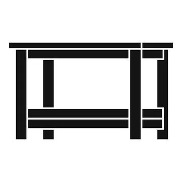 Outdoor table icon, simple style Stock Illustration
