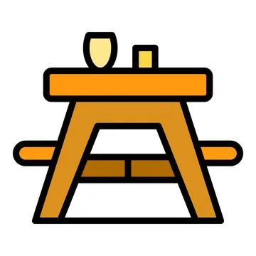 Outdoor table icon vector flat Stock Illustration