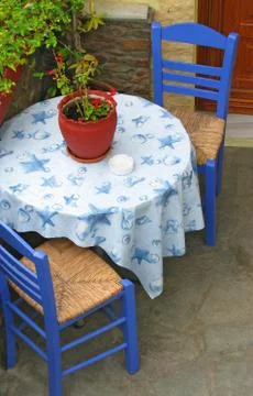 Outdoor table for two Stock Photos