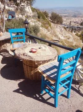 Outdoor table for two Stock Photos