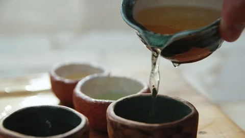 Outdoor tea ceremony Stock Footage 128172557