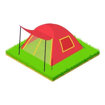 Outdoor tent icon, isometric style Stock Illustration