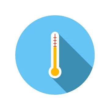 Outdoor thermometer flat icon Stock Illustration