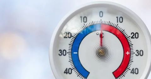 Outdoor thermometer shows temperature drops 4K timelapse Stock Footage 261038219