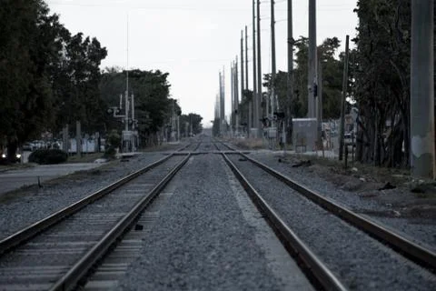 Outdoor train track Stock Photos