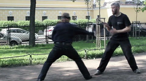 Outdoor Training with Combat Knifes Video stock 67253539