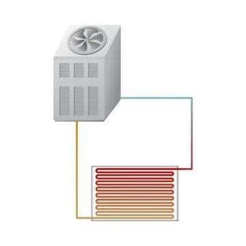 The outdoor unit of the chiller. Stock Illustration