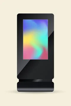 An outdoor vector LED display Mockup with Digital Stand and frame in black,.. Stock Illustration