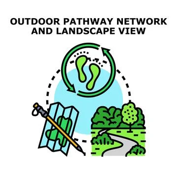 Outdoor walking activity tracking map and path Stock Illustration