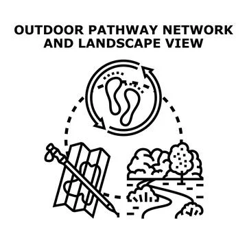 Outdoor walking activity tracking map and path Stock Illustration