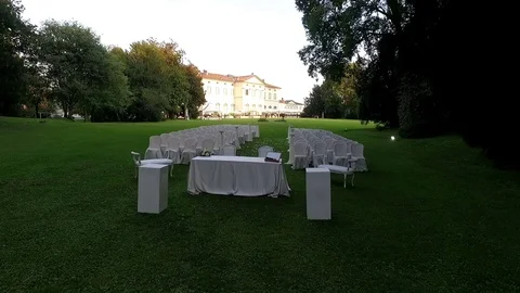 Outdoor wedding ceremony Stock Footage 69990467