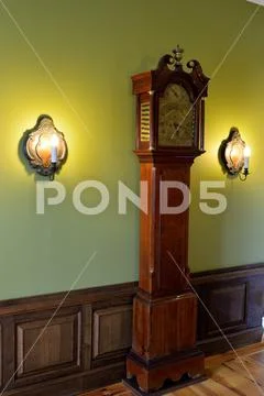Outdoor wood watch, the House-Museum of Pyotr Abramovich and Benjamin Petro.. Stock Photos