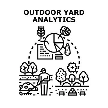 Outdoor yard analytics system for gardening and agriculture Stock Illustration
