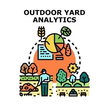 Outdoor yard analytics system for gardening and agriculture Stock Illustration