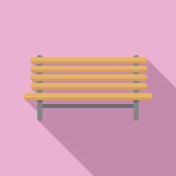 Outdoor yard bench icon flat vector. Park plan Ilustración de archivo
