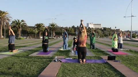 Outdoor Yoga 2 Stock Footage 46401044
