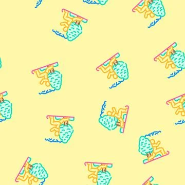 Outdoor yoga spring vector seamless pattern 스톡 일러스트