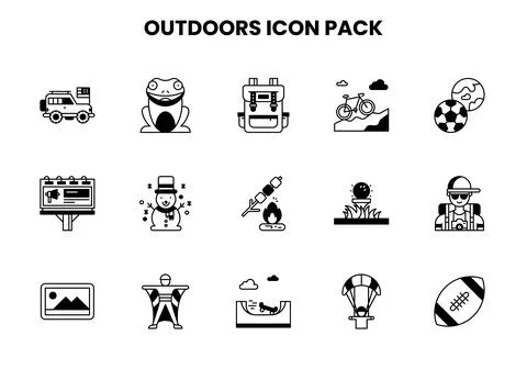 Outdoors DuoTone Scalable Icons Pack Stock Illustration