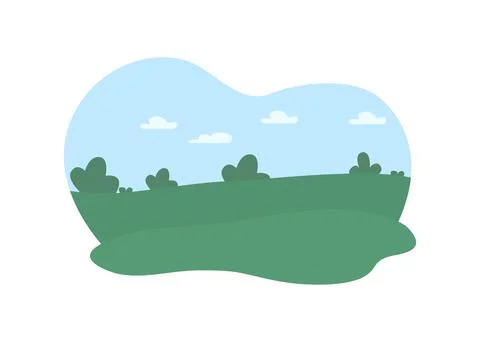 Outdoors greenery 2D vector web banner, poster Stock Illustration