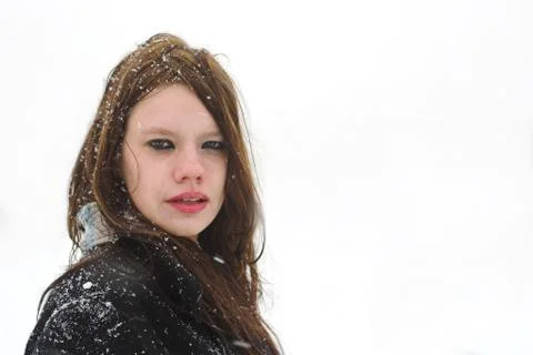 Outdoors in a snowfall Stock Photos