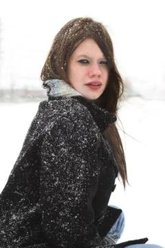 Outdoors in a snowfall Stock Photos