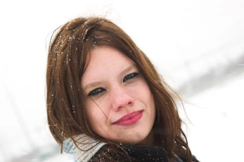 Outdoors in a snowfall Stock Photos