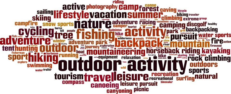 Outdor activity word cloud Stock-Illustration
