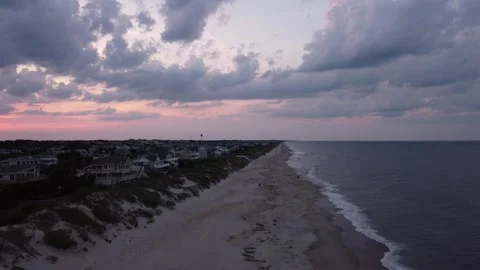 The Outer Banks Coastline during Sunset Stock Footage 277016069