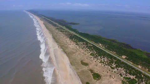 Outer banks drone aerial Видео 199989508