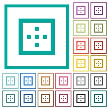 Outer borders flat color icons with quadrant frames イラスト素材