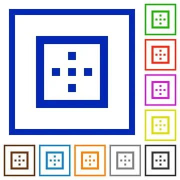 Outer borders flat framed icons Stock Illustration