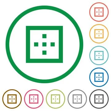 Outer borders flat icons with outlines Stock Illustration