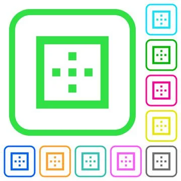 Outer borders vivid colored flat icons Stock Illustration