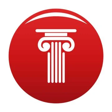 Outer column icon vector red Stock Illustration