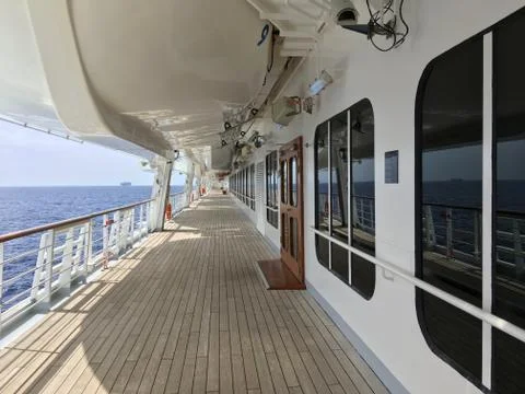 Outer deck of Costa Favolosa cruise ship on a sunny afternoon Stock Photos