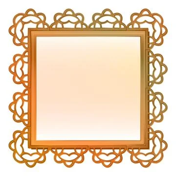 Outer decorated baroque bronze square frame vector illustration 스톡 일러스트