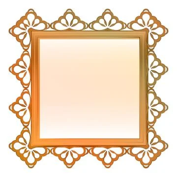 Outer decorated vector metallic bronze square frame illustration イラスト素材