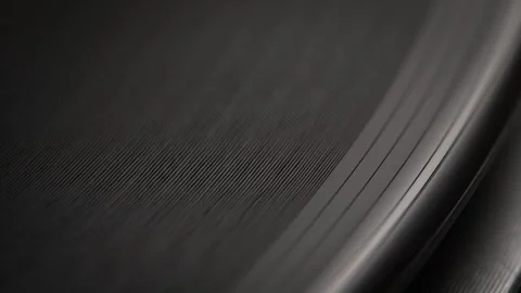 Outer Edge &amp; Grooves of a Spinning Vinyl Record on the Turntable Stock Footage 271157284