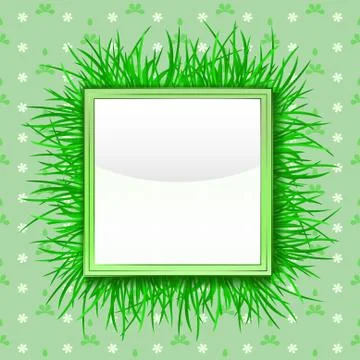 Outer grass square with foliage pattern vector illustration Stock Illustration