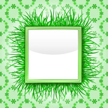 Outer grass square with green foliage vector pattern illustration Illustrazione stock