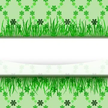 Outer grass stripe with green foliage vector pattern illustration Illustrazione stock