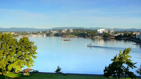 Outer Harbour, Float Plane, Victoria BC Stock Footage 29675307