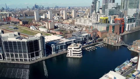 Outer millwall dock, Isle of Dogs, London, England Stock Footage 237992890