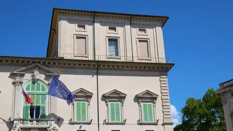 Outer part quirinal palace rome walls windows architectural facade to from left Video stock 319919540