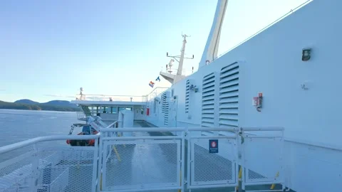 Outer passenger deck and superstructure of commercial passenger ferry Stock-Footage 340155281