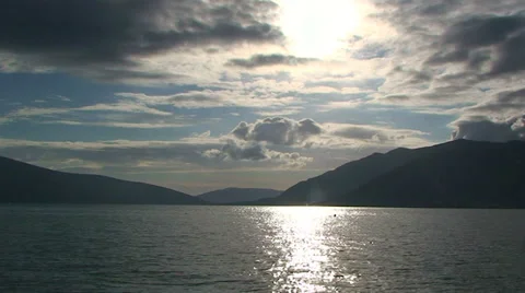 Outer section of Kotor Bay from Tivat - Boka Kotorska Stock Footage 33349734