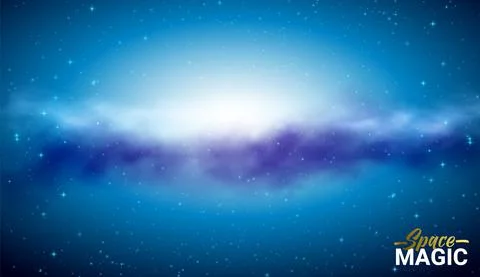 Outer space and Milky Way. Abstract background with night sky and stars. Vect Stock Illustration