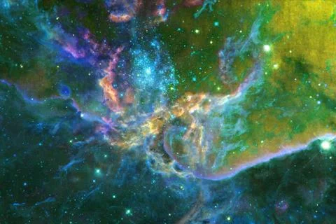 Outer space art. Starfield. Elements of this image furnished by NASA. 库存照片