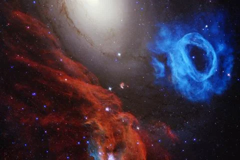 Outer space art. Starfield. Elements of this image furnished by NASA. Stock Photos