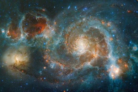 Outer space art. Starfield. Elements of this image furnished by NASA. Stock Photos